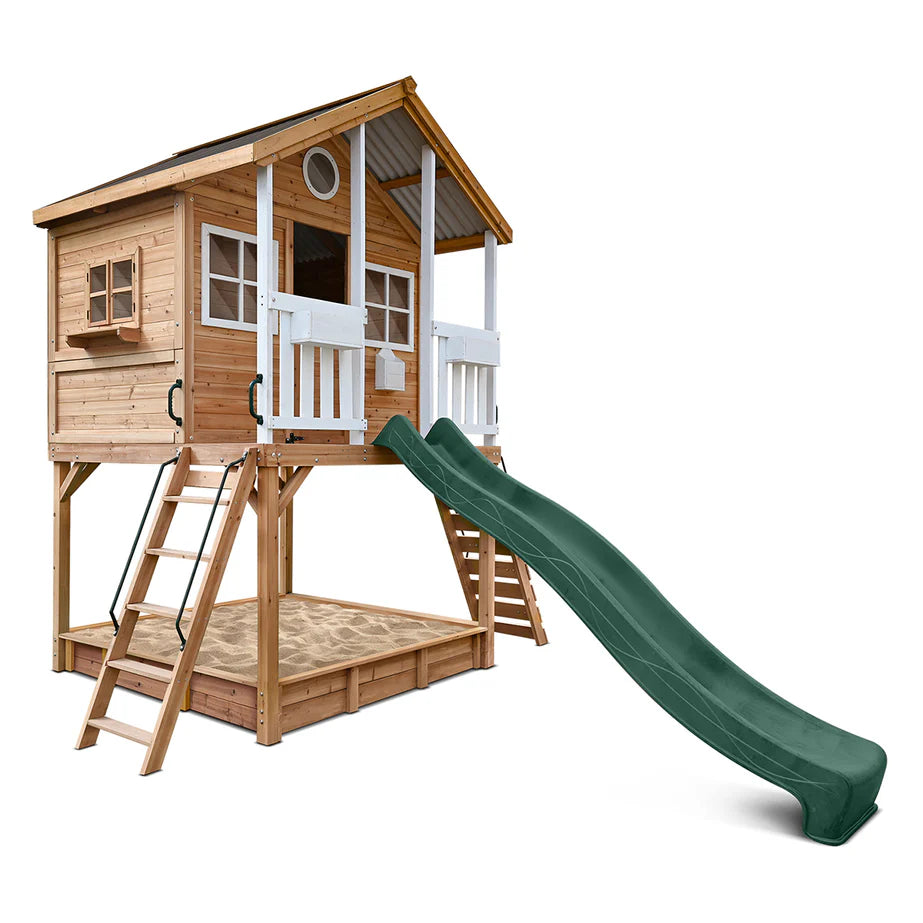 Lifespan Kids Winchester Cubby House (Elevated 1.45m) with 3.0m Slide (Green)