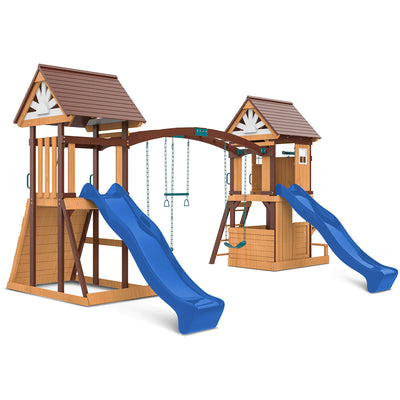 Lifespan Kids Armadale Swing Set & Play Centre with Two 2.2m Slide (Blue)
