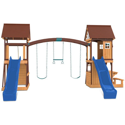 Lifespan Kids Armadale Swing Set & Play Centre with Two 2.2m Slide (Blue)