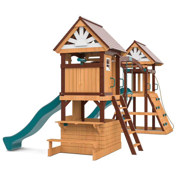 Lifespan Kids Armadale Play Centre Set with 2 x 2.2m Green Slides