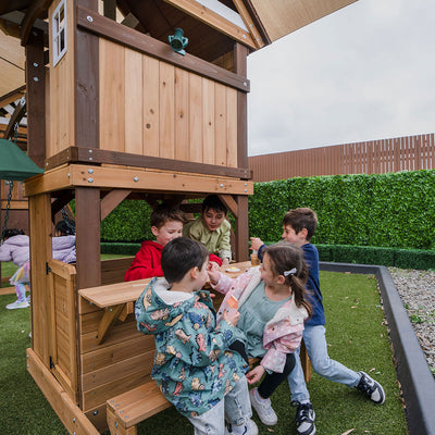 Lifespan Kids Armadale Swing Set & Play Centre with Two 2.2m Slide (Pastel White)