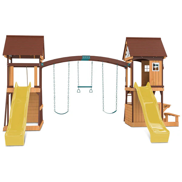 Lifespan Kids Armadale Play Centre Set with 2 x 2.2m Yellow Slides