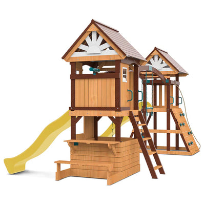 Lifespan Kids Armadale Play Centre Set with 2 x 2.2m Yellow Slides