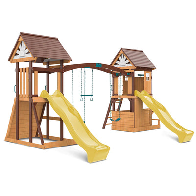 Lifespan Kids Armadale Swing Set & Play Centre with Two 2.2m Slide (Yellow)