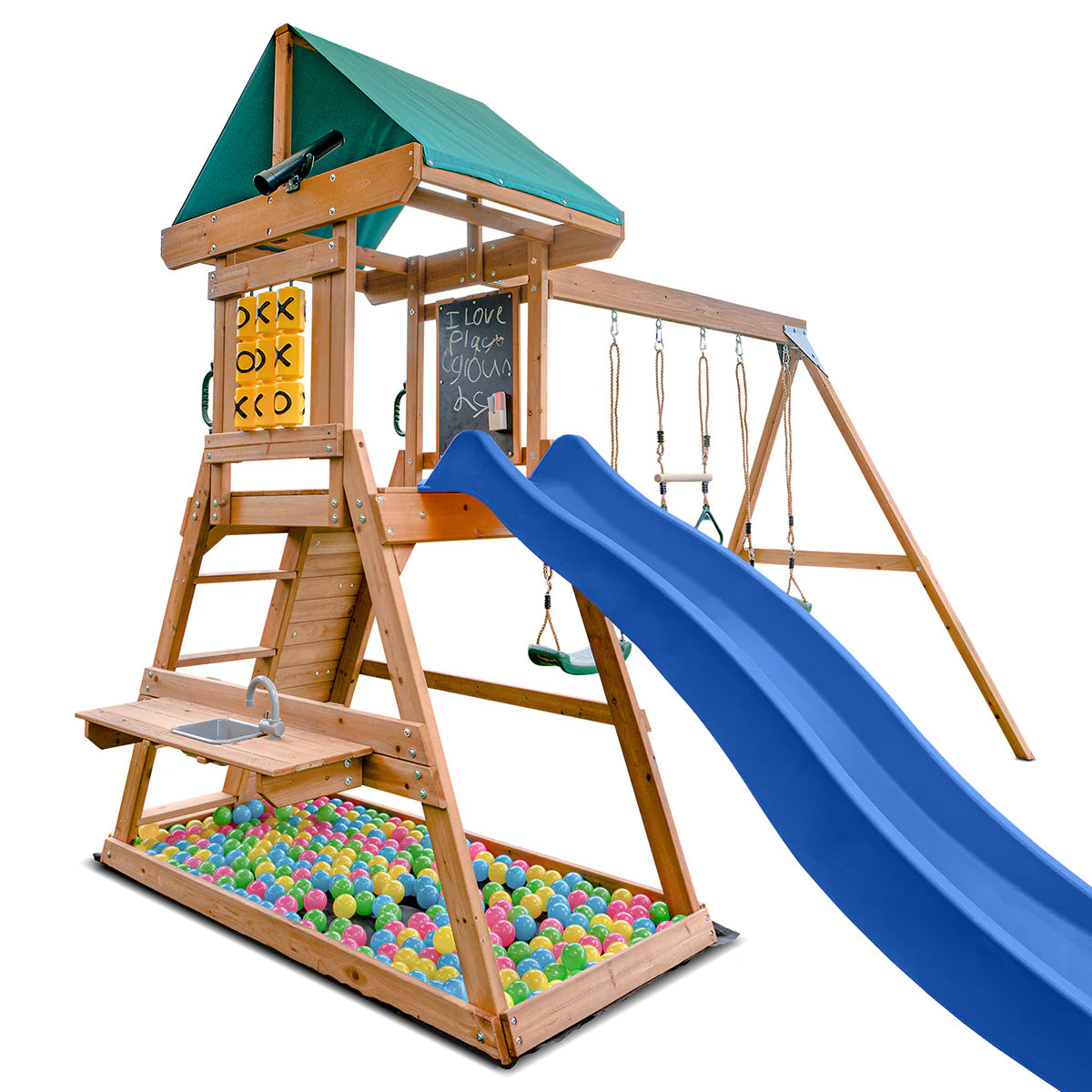 Lifespan Kids Birmingham Swing Set & Play Centre with 2.2m Slide (Blue)