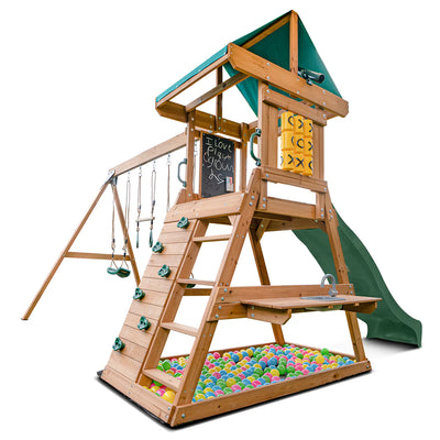 Lifespan Kids Birmingham Swing Set & Play Centre with 2.2m Slide (Green)