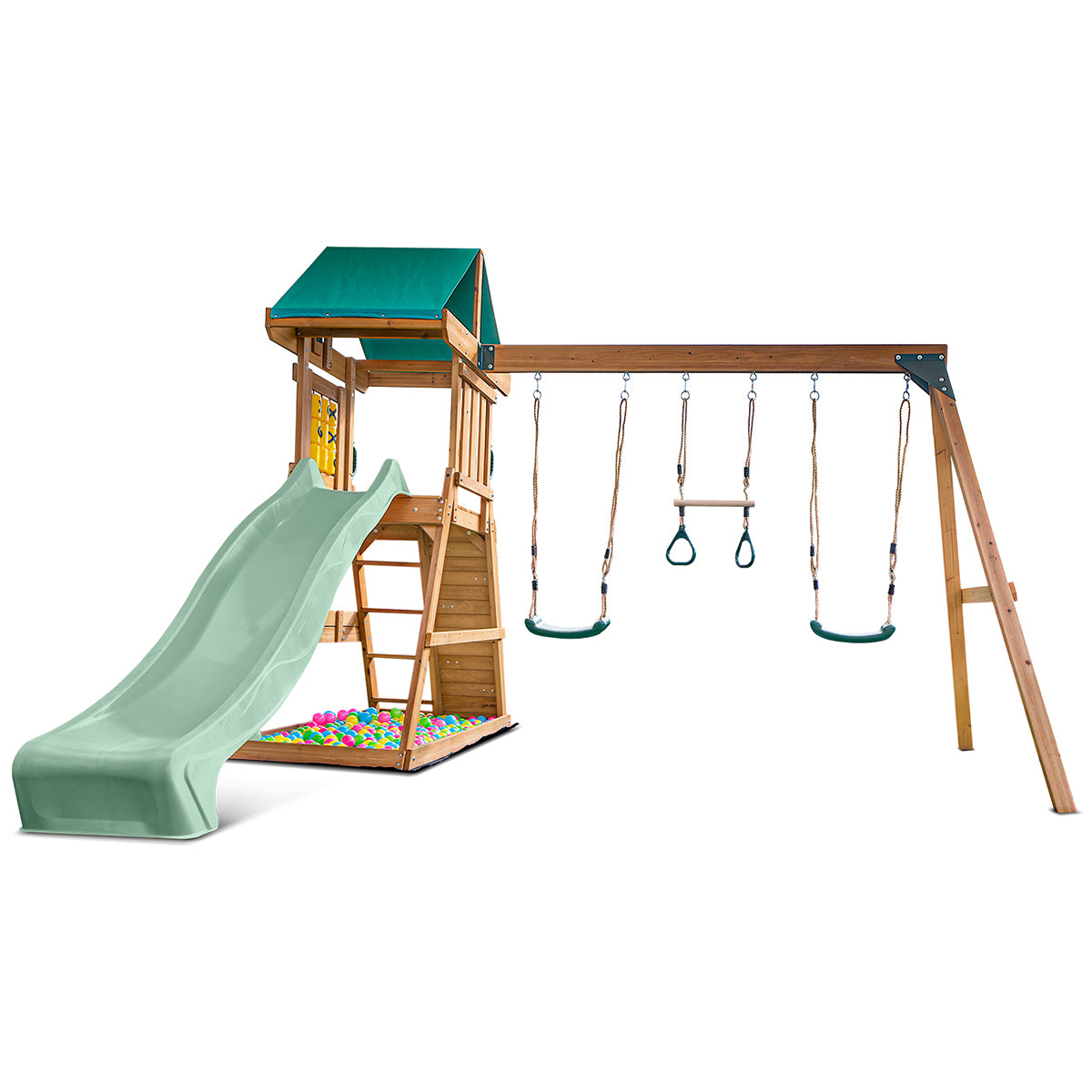 Lifespan Kids Birmingham Swing Set & Play Centre with 2.2m Slide (Pastel Green)
