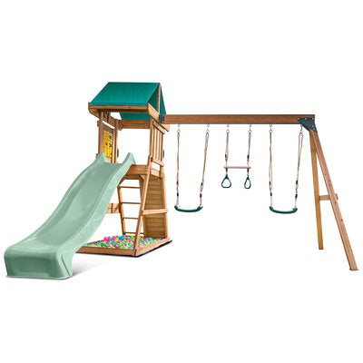 Lifespan Kids Birmingham Swing Set & Play Centre with 2.2m Slide (Pastel Green)