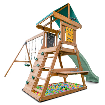 Lifespan Kids Birmingham Swing Set & Play Centre with 2.2m Slide (Pastel Green)