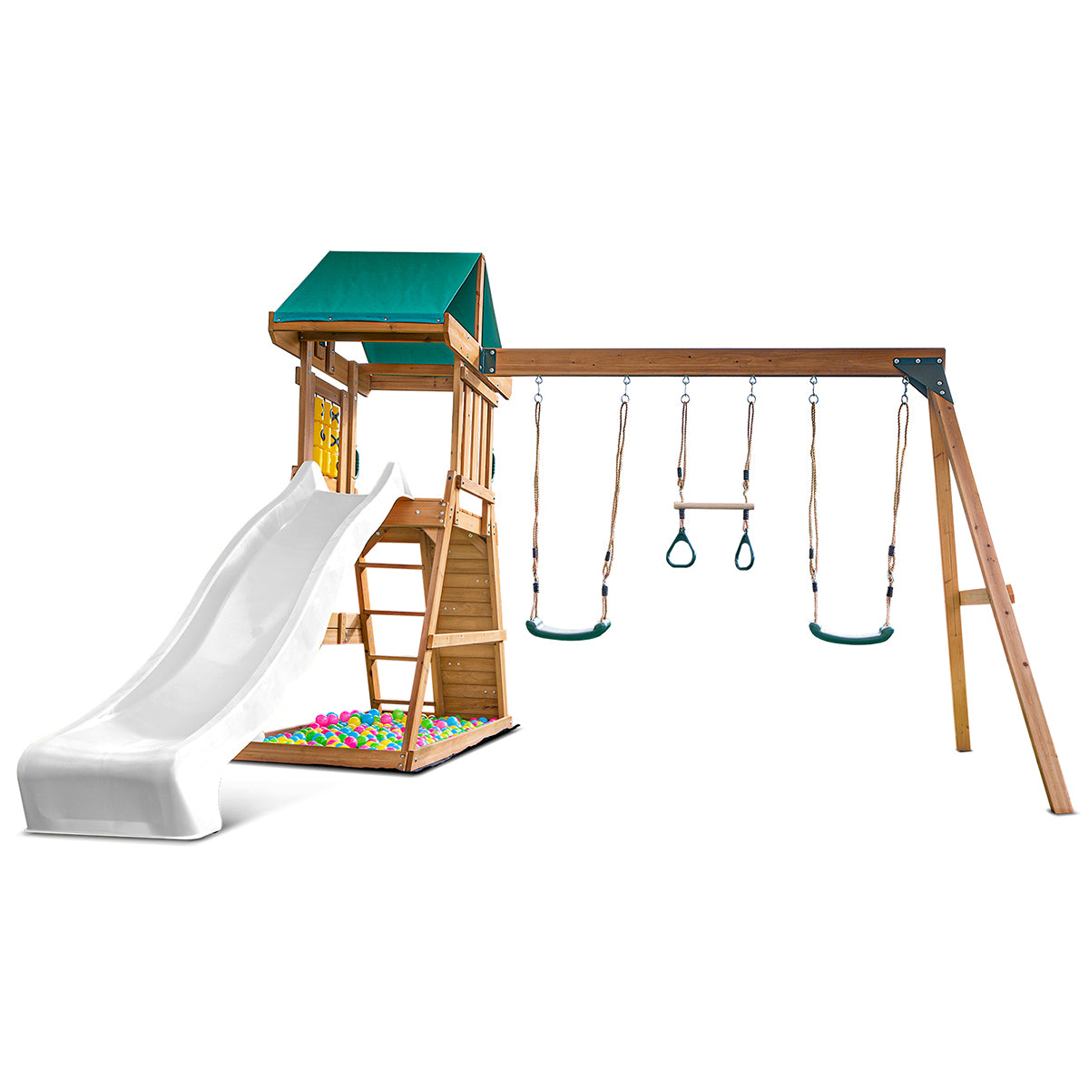Lifespan Kids Birmingham Swing Set & Play Centre with 2.2m Slide (Pastel White)