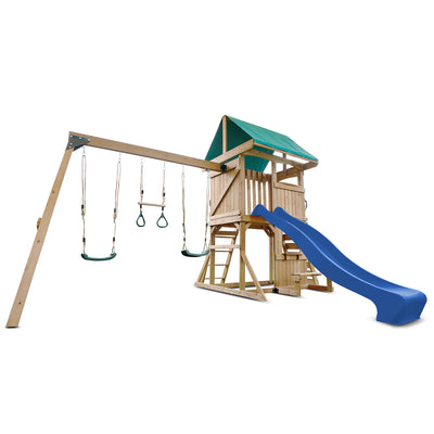 Lifespan Kids Carindale Swing Set & Play Centre with 2.2m Slide (Blue)