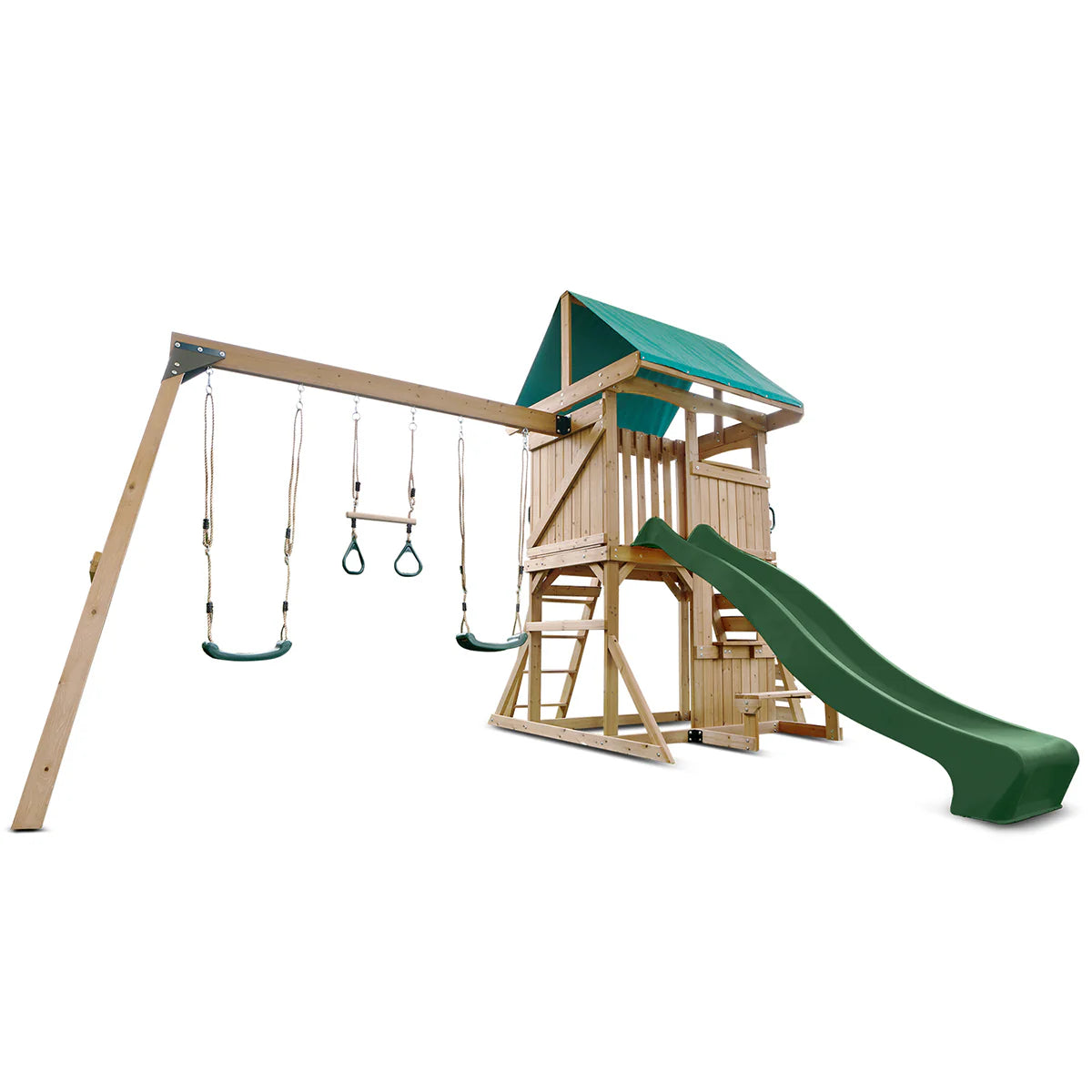 Lifespan Kids Carindale Swing Set & Play Centre with 2.2m Slide (Green)
