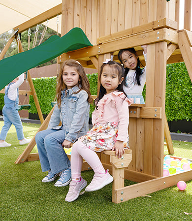 Lifespan Kids Carindale Swing Set & Play Centre with 2.2m Slide (Pastel Blue)