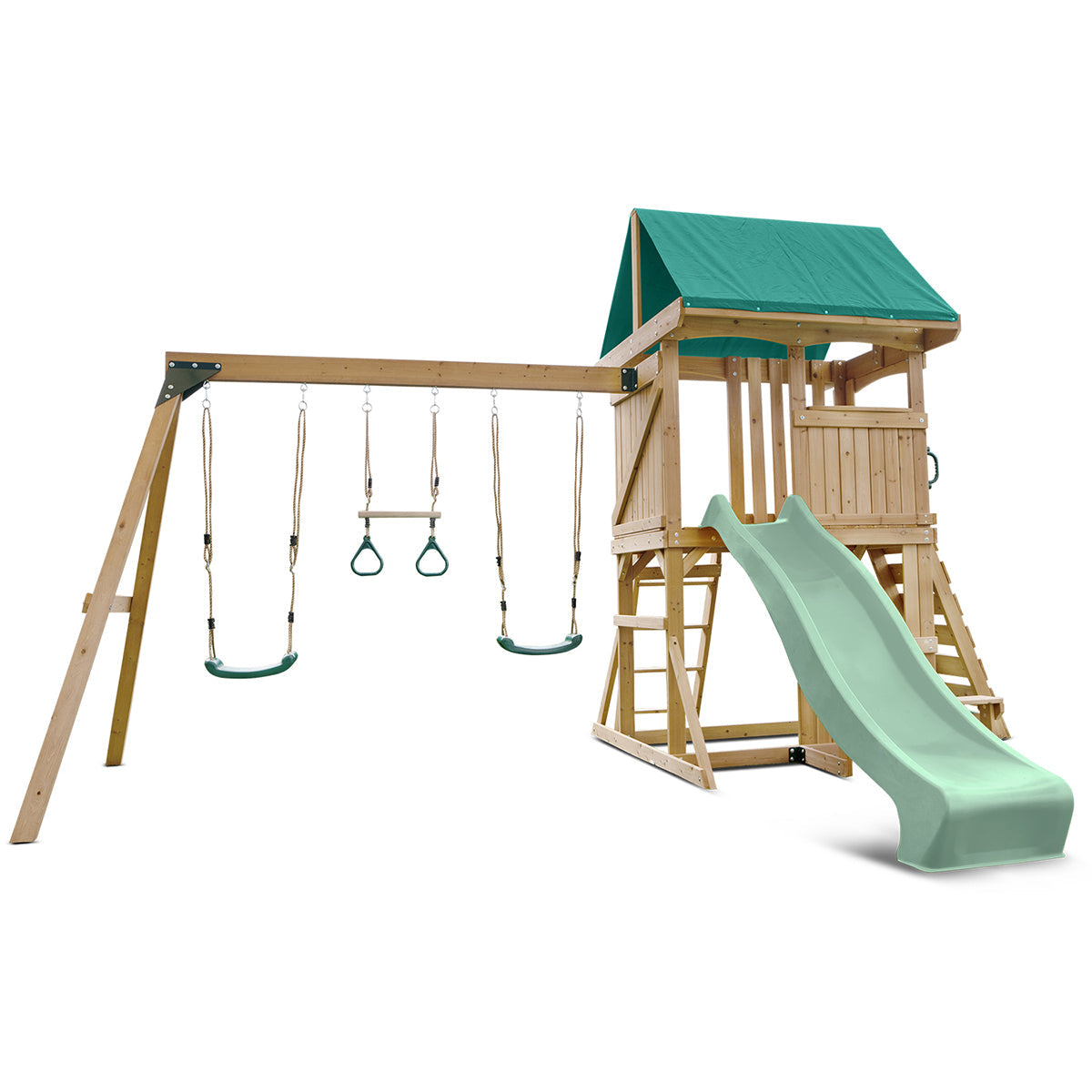 Lifespan Kids Carindale Swing Set & Play Centre with 2.2m Slide (Pastel Green)