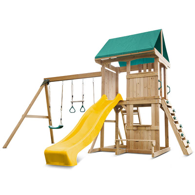Lifespan Kids Carindale Swing Set & Play Centre with 2.2m Slide (Yellow)