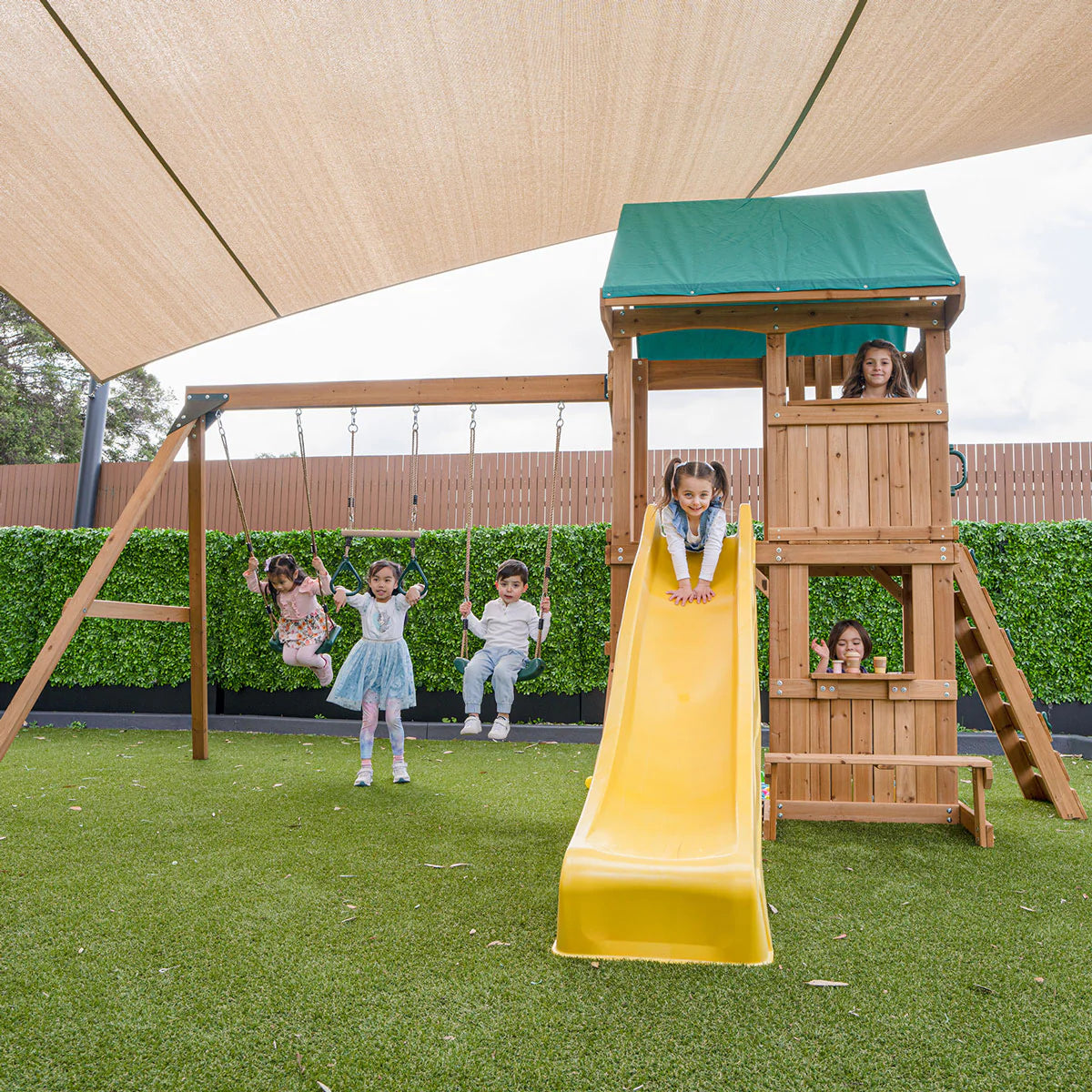 Lifespan Kids Carindale Swing Set & Play Centre with 2.2m Slide (Yellow)