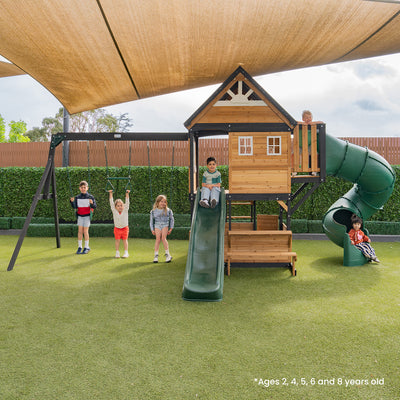 Lifespan Kids Claremont Swing Set & Play Centre with 2.2m Slide (Green)