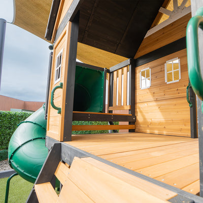Lifespan Kids Claremont Swing Set & Play Centre with 2.2m Slide (Green)