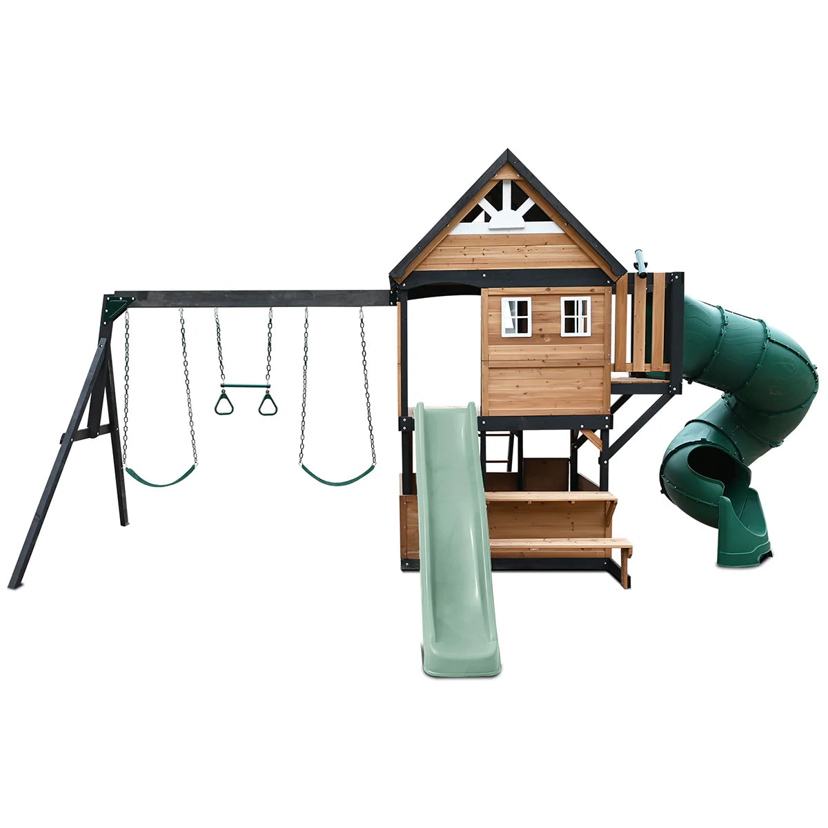 Lifespan Kids Claremont Swing Set & Play Centre with 2.2m Slide (Pastel Green)