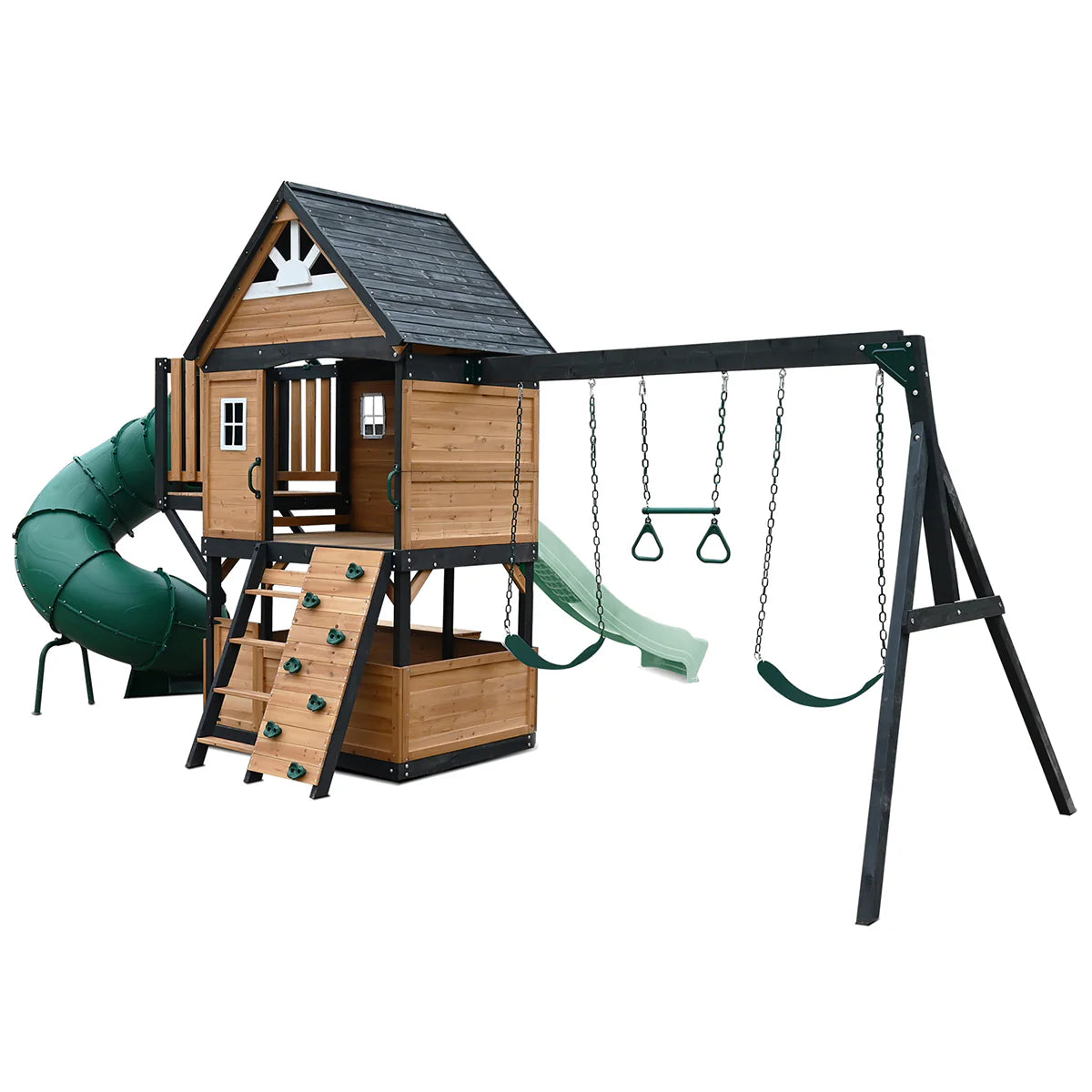 Lifespan Kids Claremont Swing Set & Play Centre with 2.2m Slide (Pastel Green)