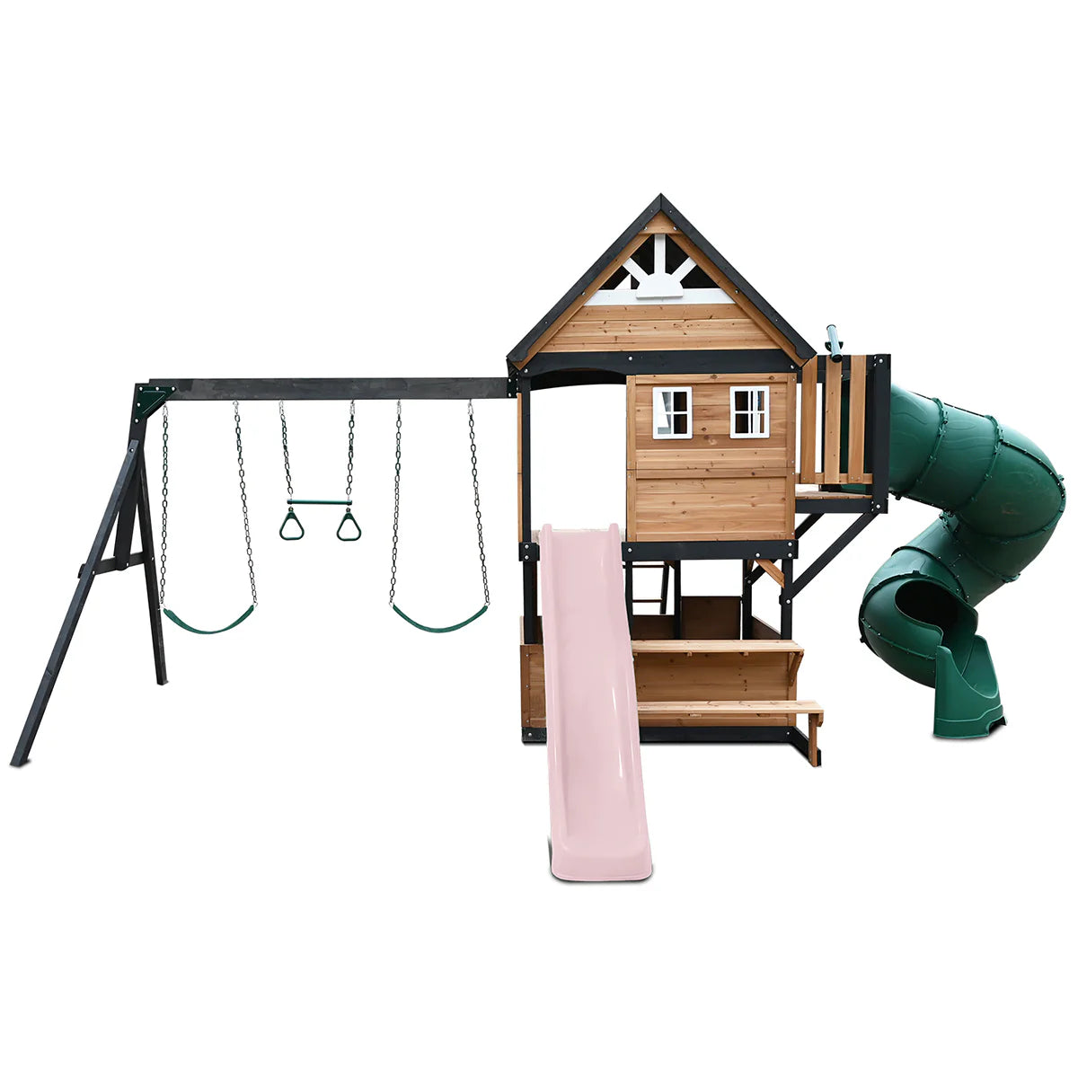 Lifespan Kids Claremont Swing Set & Play Centre with 2.2m Slide (Pastel Pink)
