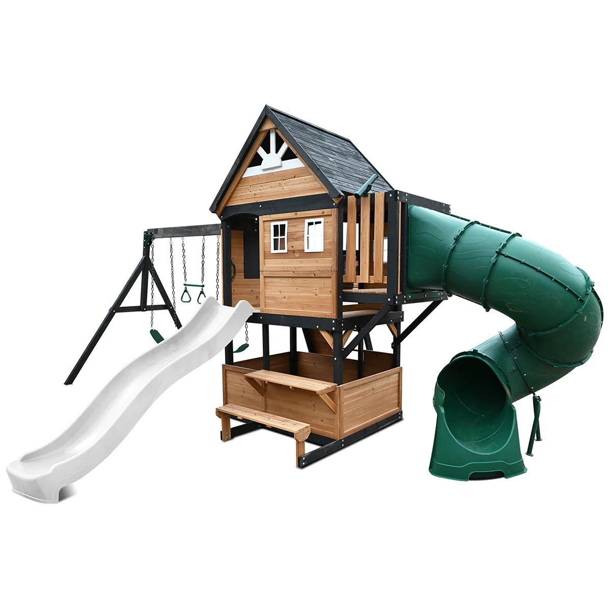 Lifespan Kids Claremont Swing Set & Play Centre with 2.2m Slide (Pastel White)