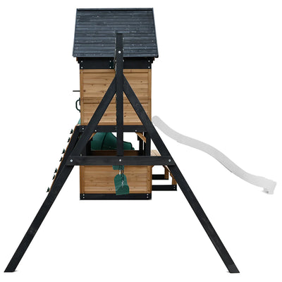 Lifespan Kids Claremont Swing Set & Play Centre with 2.2m Slide (Pastel White)