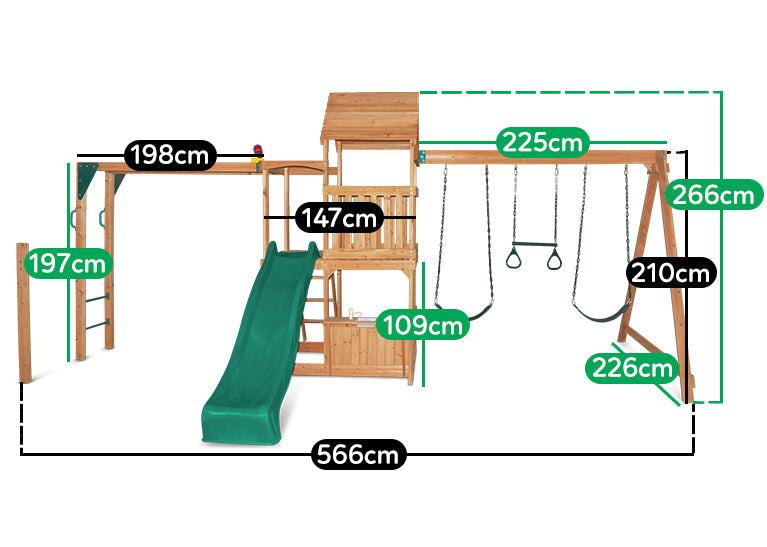 Lifespan Kids Coburg Lake Swing & Play Set with Blue Slide