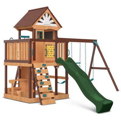 Lifespan Kids Coventry Swing Set & Play Centre with 2.2m Slide (Green)