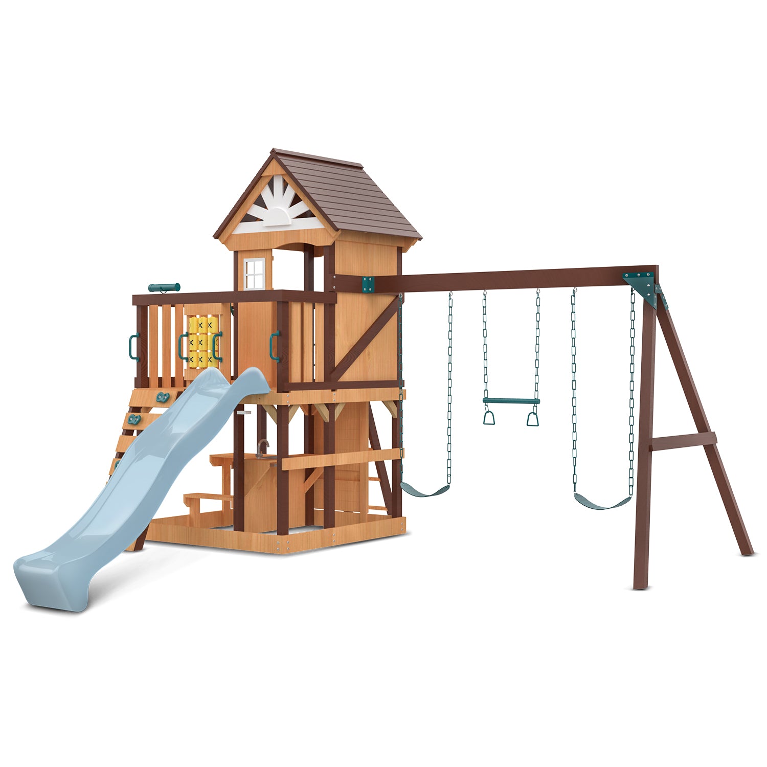 Lifespan Kids Coventry Swing Set & Play Centre with 2.2m Slide (Pastel Blue)