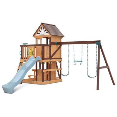 Lifespan Kids Coventry Swing Set & Play Centre with 2.2m Slide (Pastel Blue) - Kids Toys Warehouse