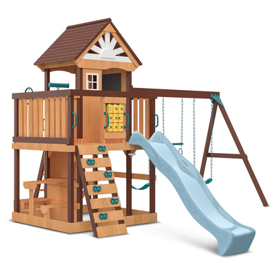 Lifespan Kids Coventry Swing Set & Play Centre with 2.2m Slide (Pastel Blue) - Kids Toys Warehouse