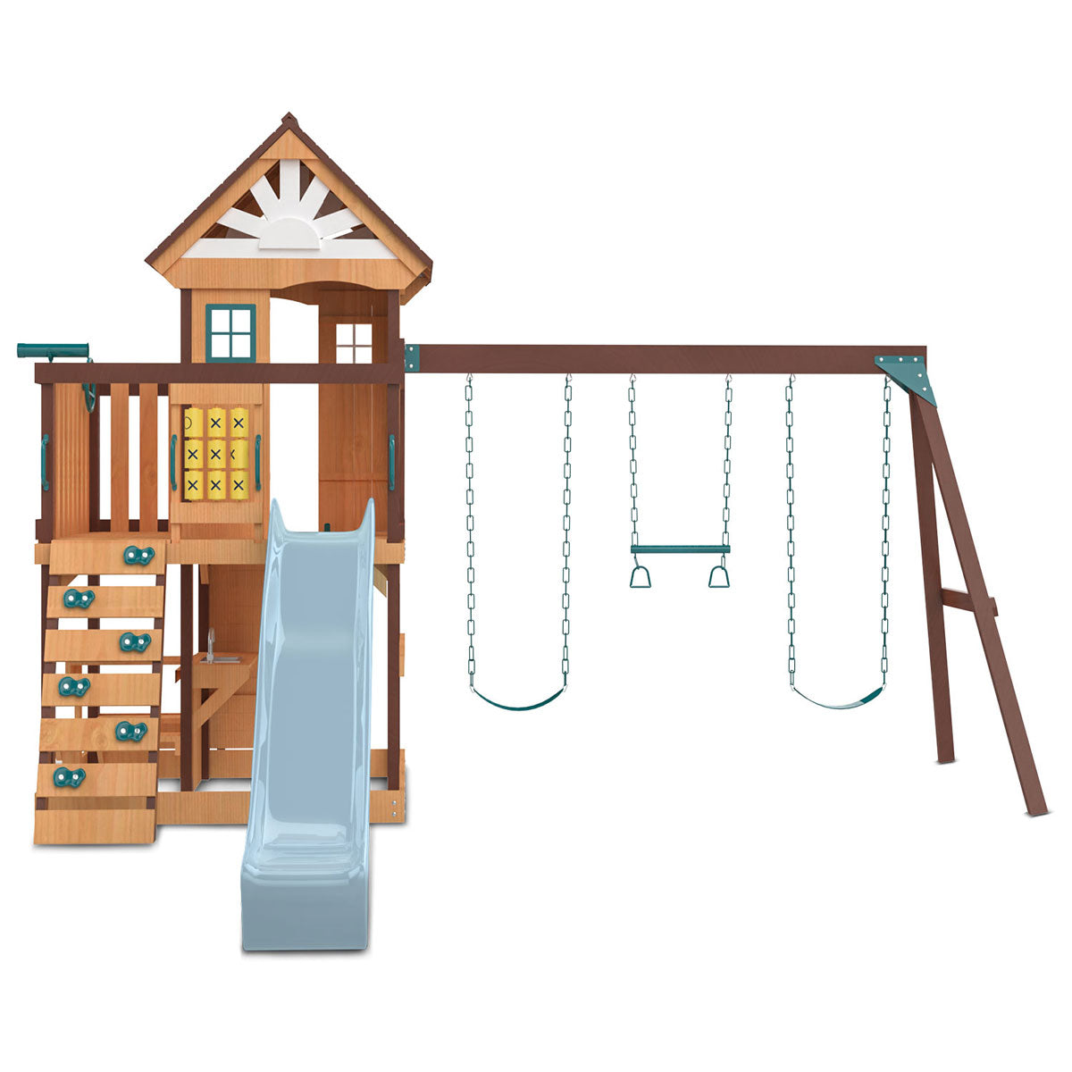 Lifespan Kids Coventry Swing Set & Play Centre with 2.2m Slide (Pastel Blue)