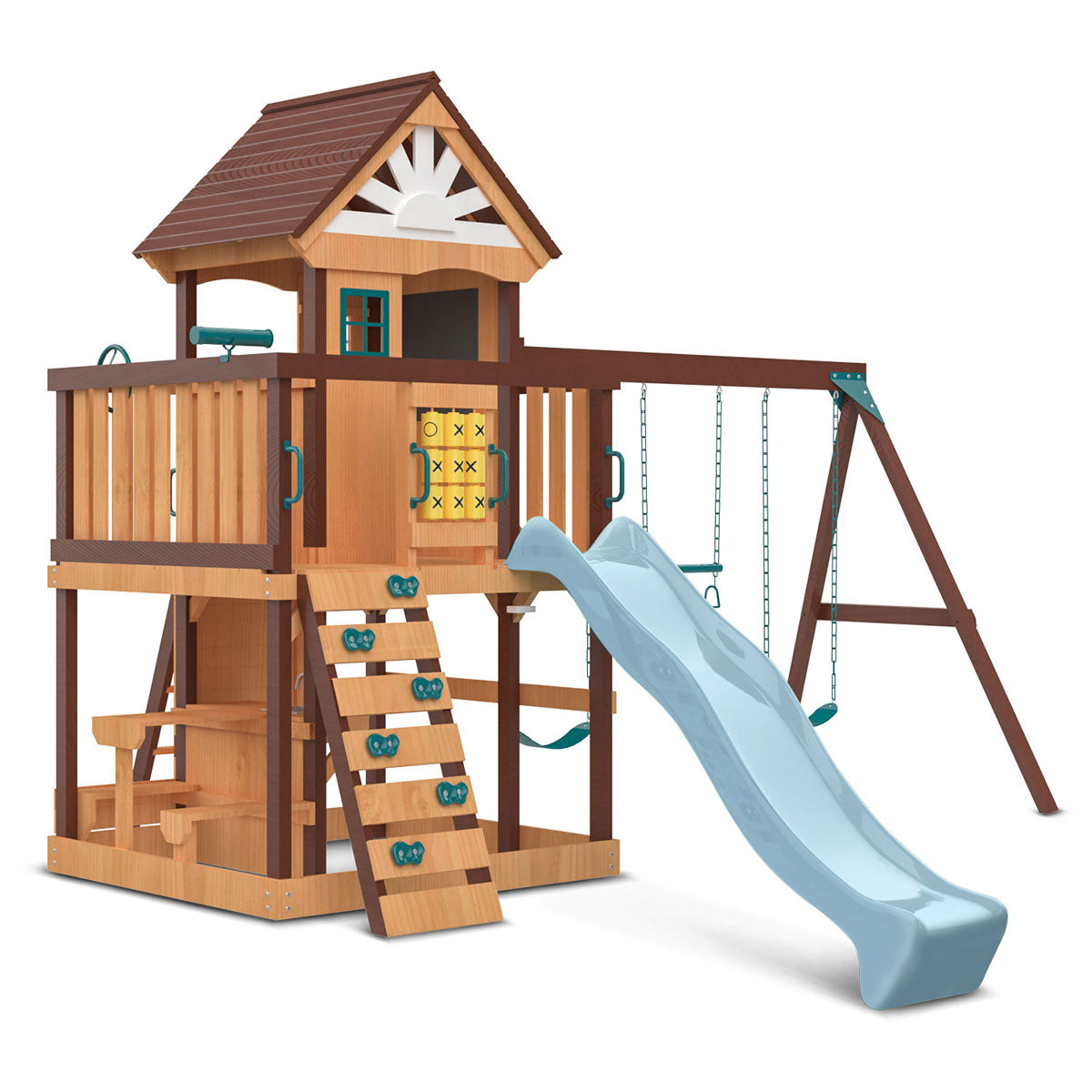 Lifespan Kids Coventry Swing Set & Play Centre with 2.2m Slide (Pastel Blue)