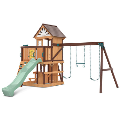 Lifespan Kids Coventry Swing Set & Play Centre with 2.2m Slide (Pastel Green) - Kids Toys Warehouse