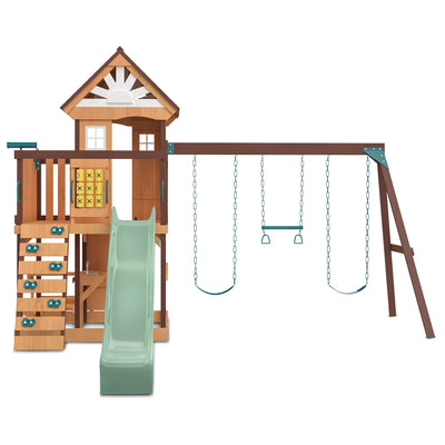 Lifespan Kids Coventry Swing Set & Play Centre with 2.2m Slide (Pastel Green) - Kids Toys Warehouse