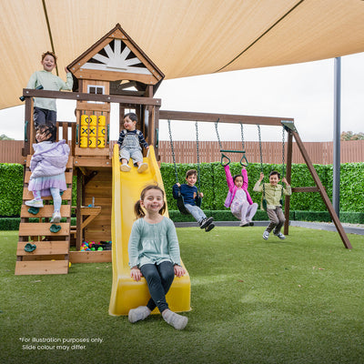 Lifespan Kids Coventry Swing Set & Play Centre with 2.2m Slide (Pastel Green) - Kids Toys Warehouse