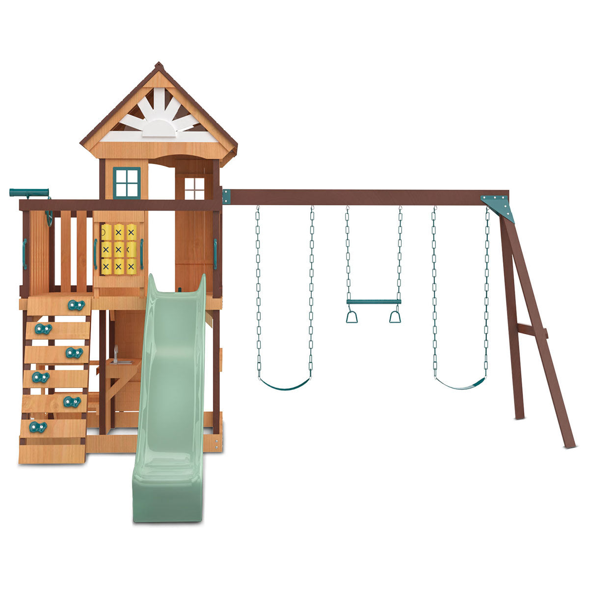 Lifespan Kids Coventry Swing Set & Play Centre with 2.2m Slide (Pastel Green)