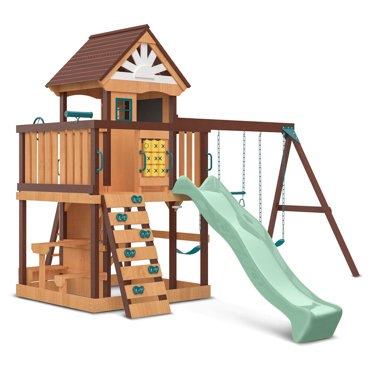 Lifespan Kids Coventry Swing Set & Play Centre with 2.2m Slide (Pastel Green)