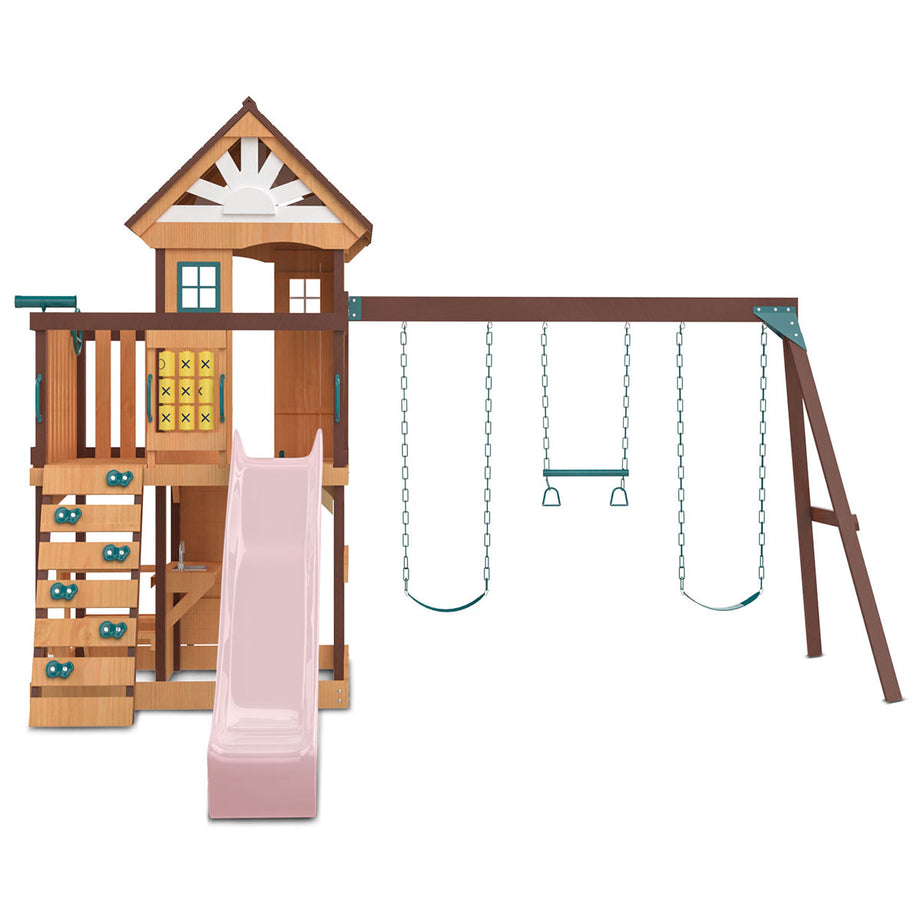 Lifespan Kids Coventry Swing Set & Play Centre with 2.2m Slide (Pastel Pink)