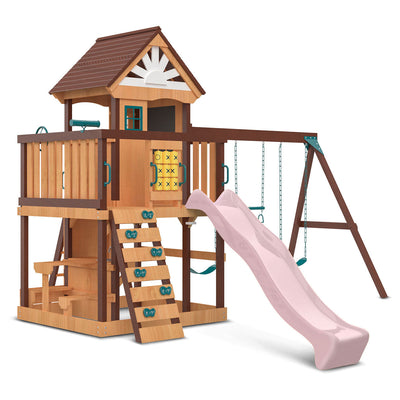 Lifespan Kids Coventry Swing Set & Play Centre with 2.2m Slide (Pastel Pink)