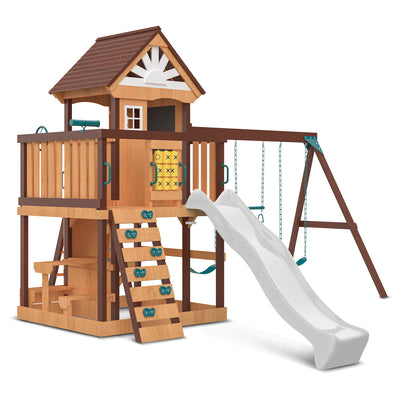 Lifespan Kids Coventry Swing Set & Play Centre with 2.2m Slide (White) - Kids Toys Warehouse