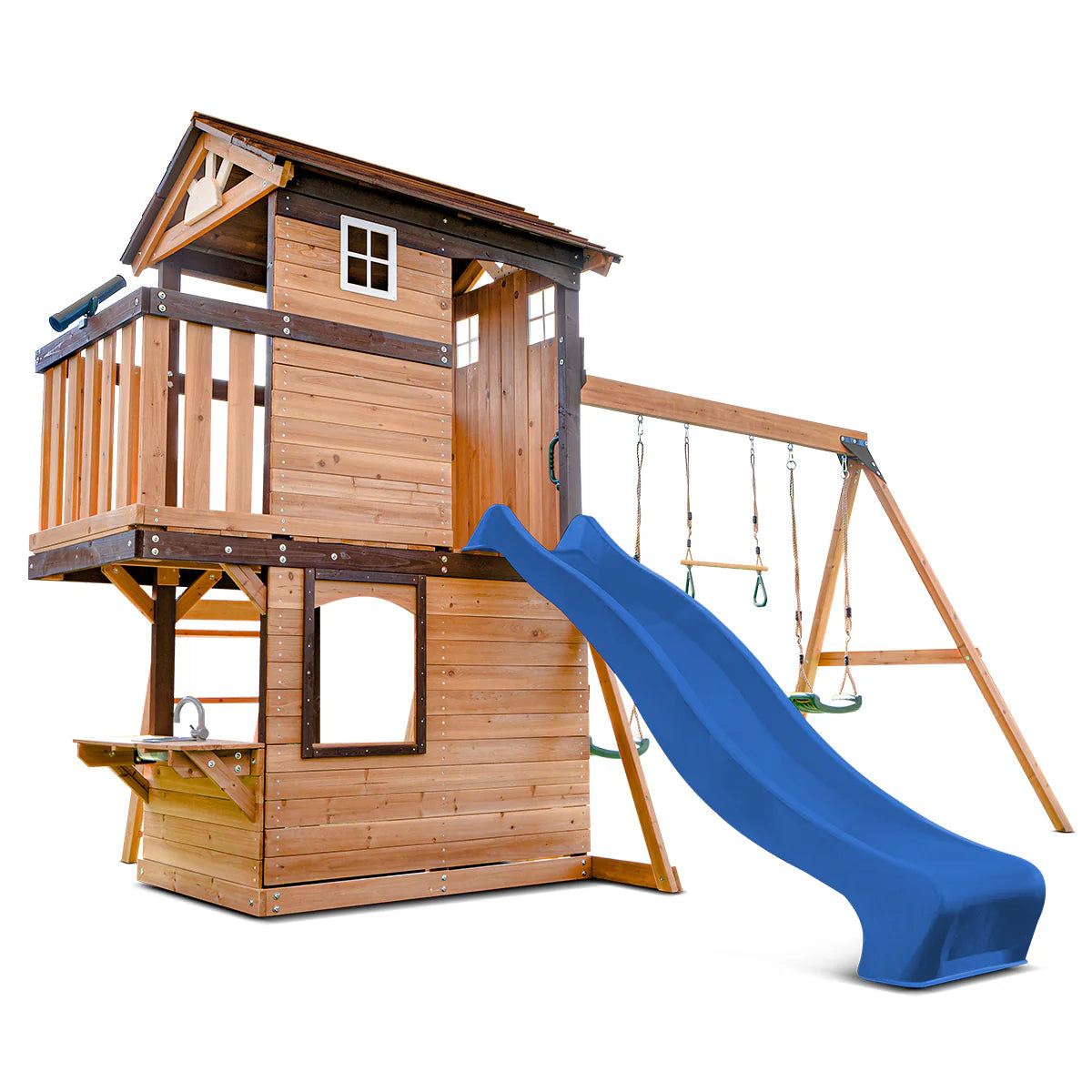 Lifespan Kids Darlington Swing Set & Play Centre with 2.2m Slide (Blue)