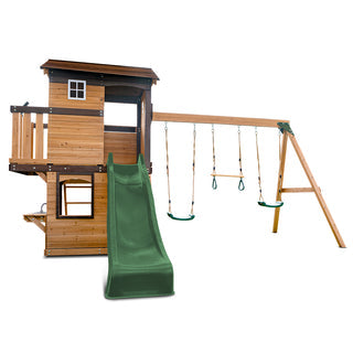 Lifespan Kids Darlington Swing Set & Play Centre with 2.2m Slide (Pastel Green)