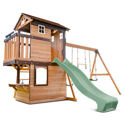 Lifespan Kids Darlington Swing Set & Play Centre with 2.2m Slide (Pastel Green)