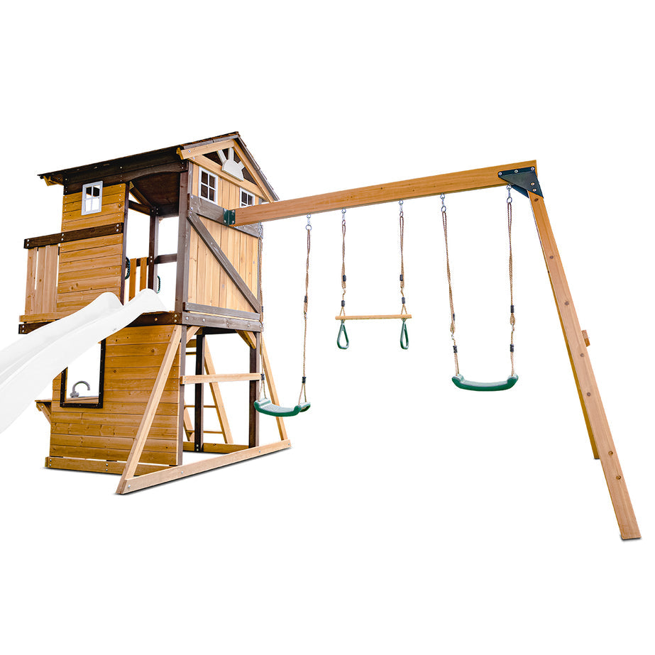 Lifespan Kids Darlington Swing Set & Play Centre with 2.2m Slide (White)
