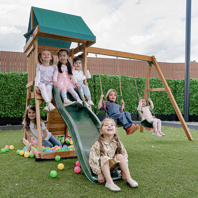 Lifespan Kids Greenvale Play Centre with 1.8m Green Slide