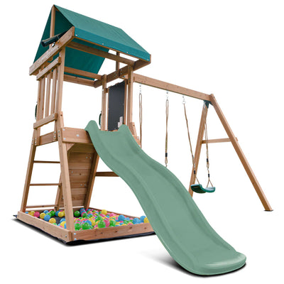 Lifespan Kids Greenvale Play Centre with 1.8m Slide (Pastel Green)