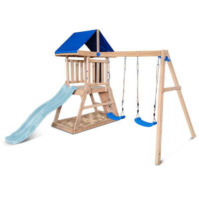 Hazelbrook Swing Set & Playground with 1.8m Slide (Pastel Blue)