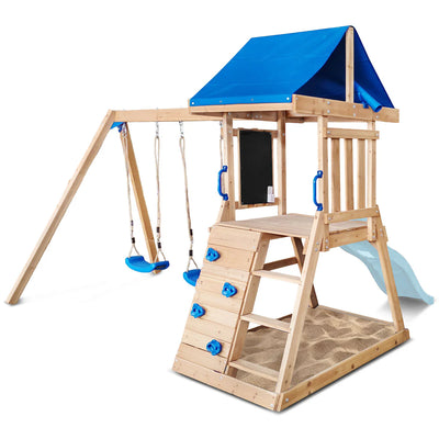 Hazelbrook Swing Set & Playground with 1.8m Slide (Pastel Blue)
